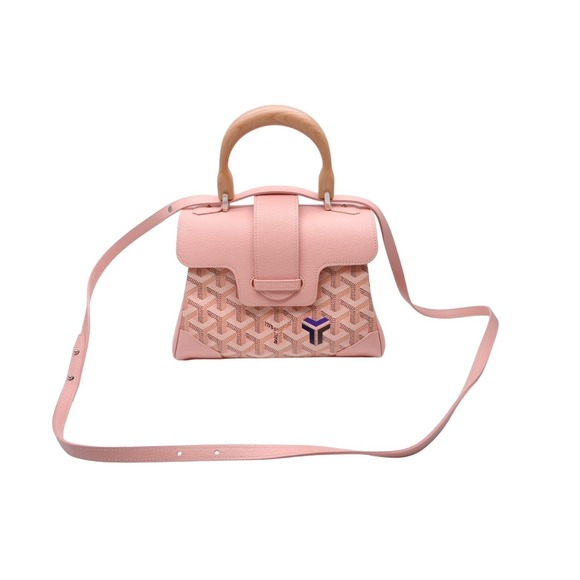 Goyard 2026 Saigon Nano Bag 14.5cm Powder Pink Cowhide Canvas 351685